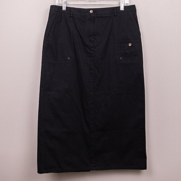 Westbound corduroy black midi skirt-12 - Picture 1 of 4